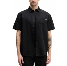CALVIN KLEIN JEANS LINEN COTTON S/S SHIRT ΠΟΥΚΑΜΙΣΟ ΑΝΔΡΙΚΟ BLACK
