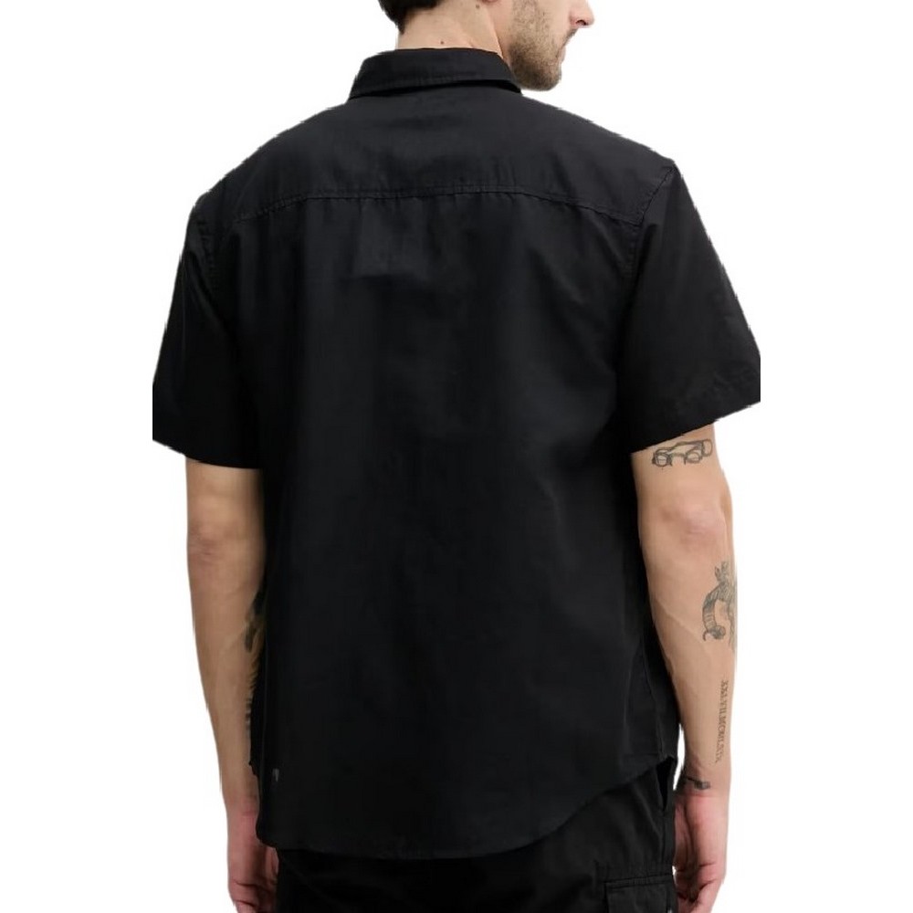 CALVIN KLEIN JEANS LINEN COTTON S/S SHIRT ΠΟΥΚΑΜΙΣΟ ΑΝΔΡΙΚΟ BLACK