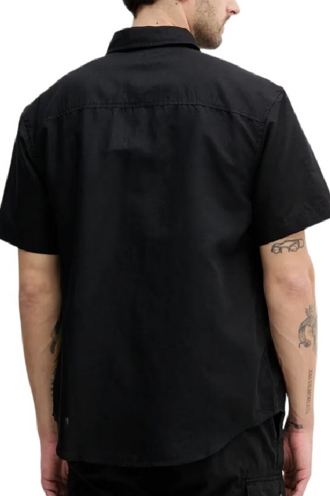 CALVIN KLEIN JEANS LINEN COTTON S/S SHIRT ΠΟΥΚΑΜΙΣΟ ΑΝΔΡΙΚΟ BLACK
