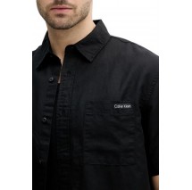 CALVIN KLEIN JEANS LINEN COTTON S/S SHIRT ΠΟΥΚΑΜΙΣΟ ΑΝΔΡΙΚΟ BLACK