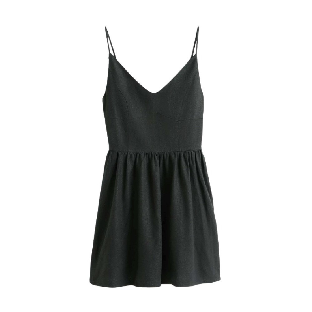 TOMMY JEANS LINEN SKATER DRESS ΦΟΡΕΜΑ ΓΥΝΑΙΚΕΙΟ BLACK