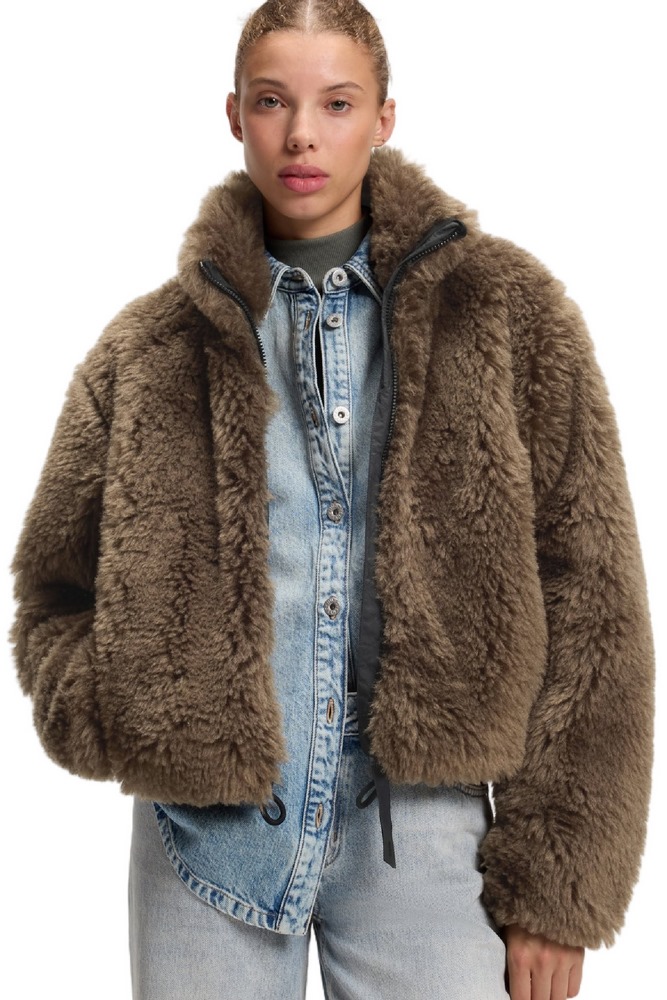 HUGO BOSS FELVER CASUAL JACKET ΜΠΟΥΦΑΝ ΓΥΝΑΙΚΕΙΟ TAUPE