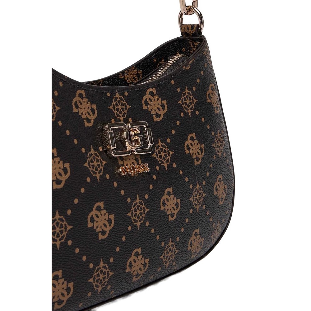 GUESS EMELIE LOGO TOP ZIP SHLDR BAG ΤΣΑΝΤΑ ΓΥΝΑΙΚΕΙΑ COFFEE
