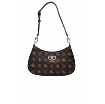 GUESS EMELIE LOGO TOP ZIP SHLDR BAG ΤΣΑΝΤΑ ΓΥΝΑΙΚΕΙΑ COFFEE