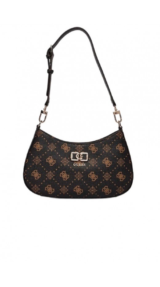 GUESS EMELIE LOGO TOP ZIP SHLDR BAG ΤΣΑΝΤΑ ΓΥΝΑΙΚΕΙΑ COFFEE