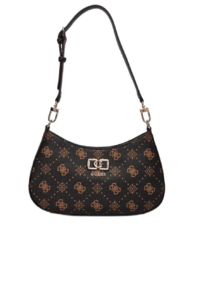 GUESS EMELIE LOGO TOP ZIP SHLDR BAG ΤΣΑΝΤΑ ΓΥΝΑΙΚΕΙΑ COFFEE