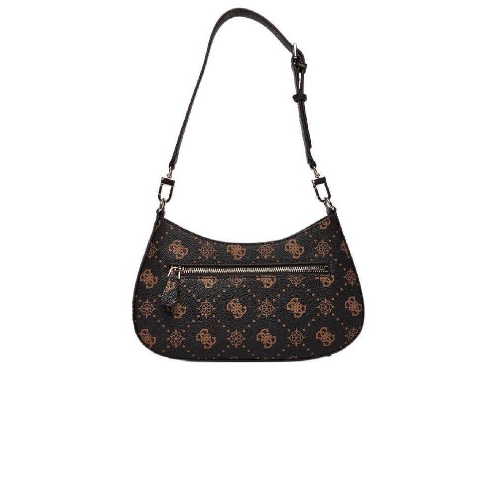 GUESS EMELIE LOGO TOP ZIP SHLDR BAG ΤΣΑΝΤΑ ΓΥΝΑΙΚΕΙΑ COFFEE
