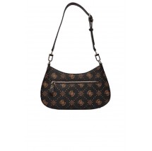 GUESS EMELIE LOGO TOP ZIP SHLDR BAG ΤΣΑΝΤΑ ΓΥΝΑΙΚΕΙΑ COFFEE