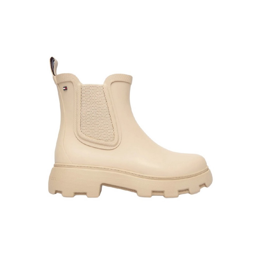 TOMMY HILFIGER RUBBER FLAG CLEATED RAINBOOT ΠΑΠΟΥΤΣΙ ΓΥΝΑΙΚΕΙΟ BEIGE