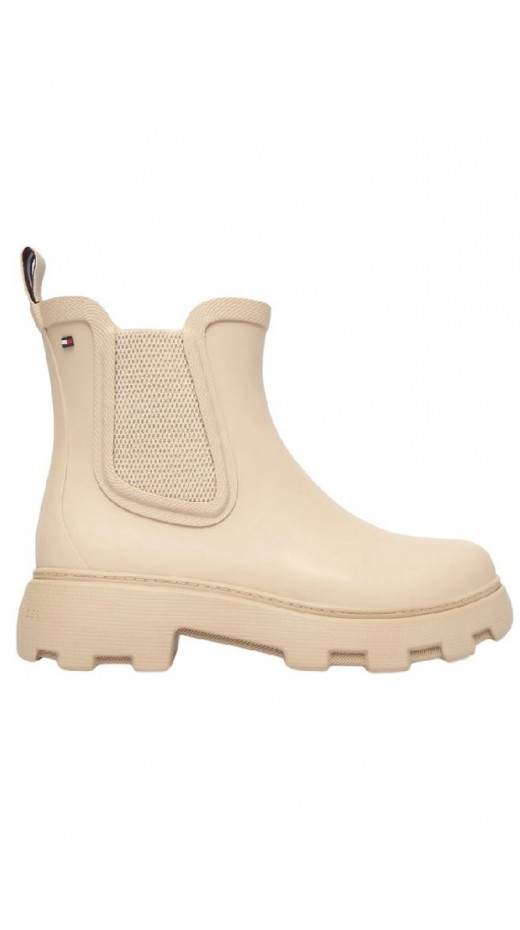 TOMMY HILFIGER RUBBER FLAG CLEATED RAINBOOT ΠΑΠΟΥΤΣΙ ΓΥΝΑΙΚΕΙΟ BEIGE