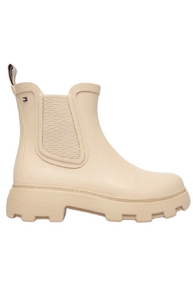 TOMMY HILFIGER RUBBER FLAG CLEATED RAINBOOT ΠΑΠΟΥΤΣΙ ΓΥΝΑΙΚΕΙΟ BEIGE