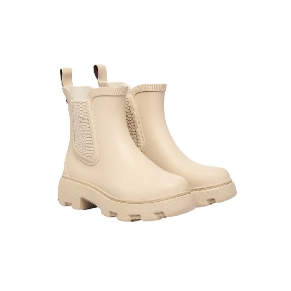 TOMMY HILFIGER RUBBER FLAG CLEATED RAINBOOT ΠΑΠΟΥΤΣΙ ΓΥΝΑΙΚΕΙΟ BEIGE