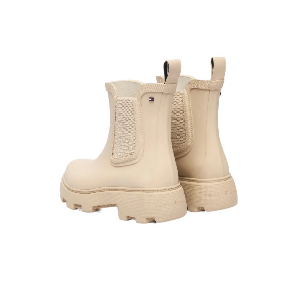 TOMMY HILFIGER RUBBER FLAG CLEATED RAINBOOT ΠΑΠΟΥΤΣΙ ΓΥΝΑΙΚΕΙΟ BEIGE