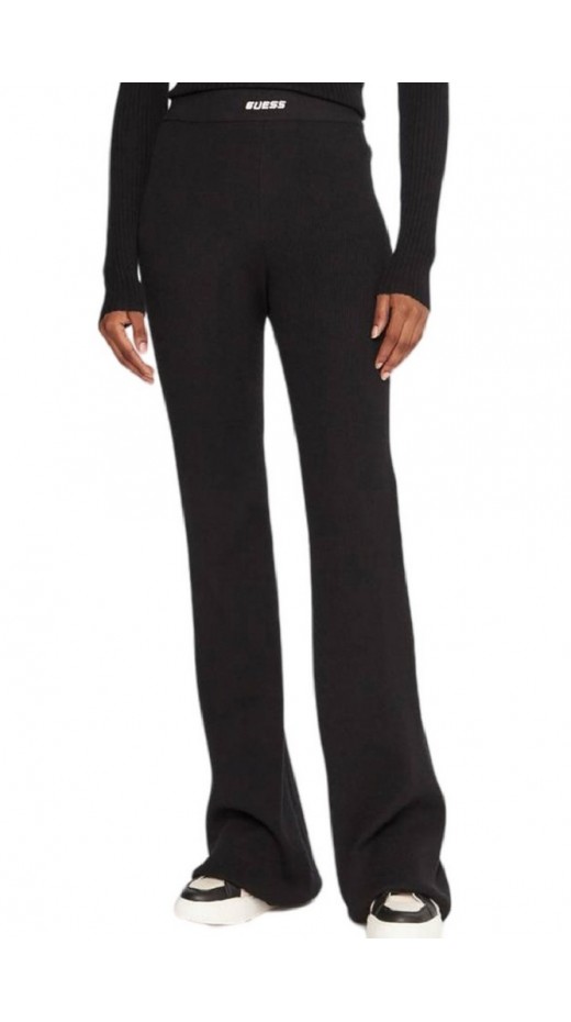 GUESS FLAMINIA RIBBED FLARE PANTS SW ΦΟΡΜΑ ΠΑΝΤΕΛΟΝΙ ΓΥΝΑΙΚΕΙΟ BLACK