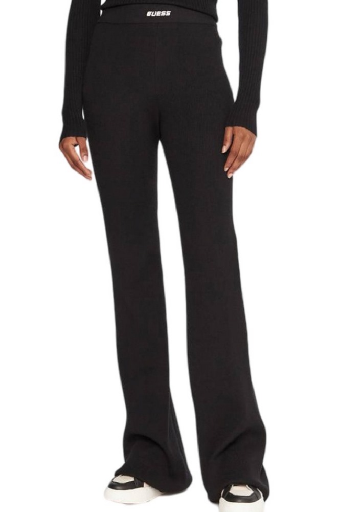 GUESS FLAMINIA RIBBED FLARE PANTS SW ΦΟΡΜΑ ΠΑΝΤΕΛΟΝΙ ΓΥΝΑΙΚΕΙΟ BLACK