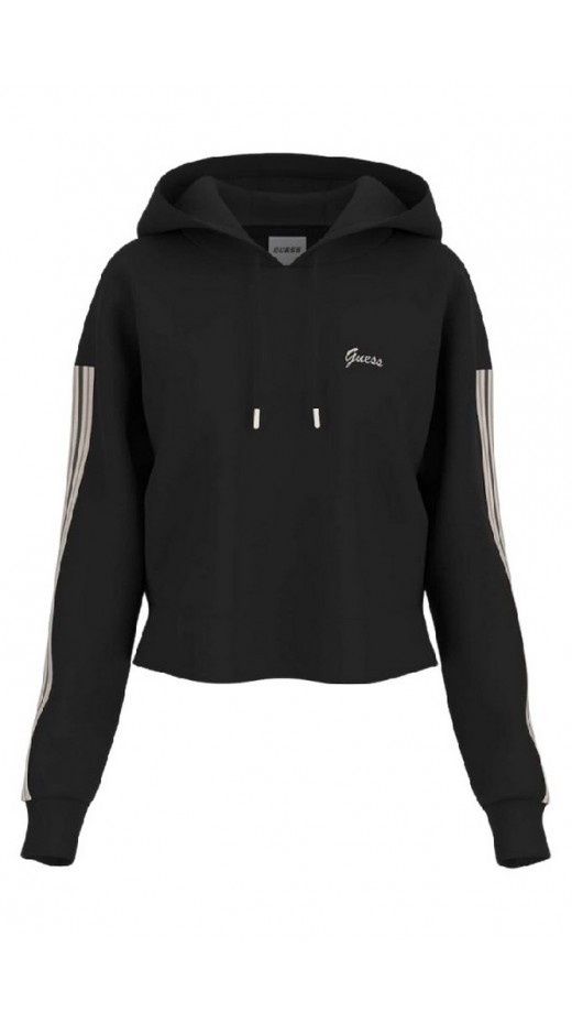 GUESS MURIEL HOODIE SWEATSHIRT ΜΠΛΟΥΖΑ ΦΟΥΤΕΡ ΓΥΝΑΙΚΕΙΑ BLACK