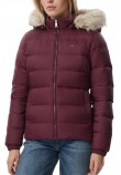TOMMY JEANS BASIC HOODED DOWN JACKET ΜΠΟΥΦΑΝ ΓΥΝΑΙΚΕΙΟ BERRY