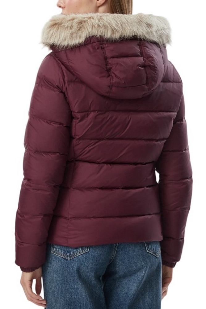 TOMMY JEANS BASIC HOODED DOWN JACKET ΜΠΟΥΦΑΝ ΓΥΝΑΙΚΕΙΟ BERRY