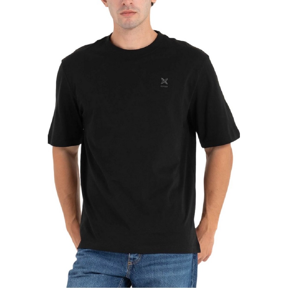 HUGO BOSS NOSTERIO JERSEY T-SHIRT ΜΠΛΟΥΖΑ ΑΝΔΡΙΚΗ BLACK