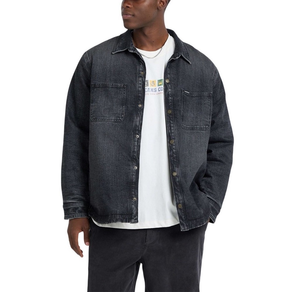 GUESS JEANS DENIM OVERSHIRT ΜΠΟΥΦΑΝ ΑΝΔΡΙΚΟ DENIM BLACK