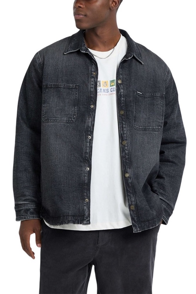 GUESS JEANS DENIM OVERSHIRT ΜΠΟΥΦΑΝ ΑΝΔΡΙΚΟ DENIM BLACK