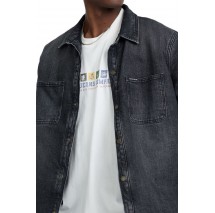 GUESS JEANS DENIM OVERSHIRT ΜΠΟΥΦΑΝ ΑΝΔΡΙΚΟ DENIM BLACK