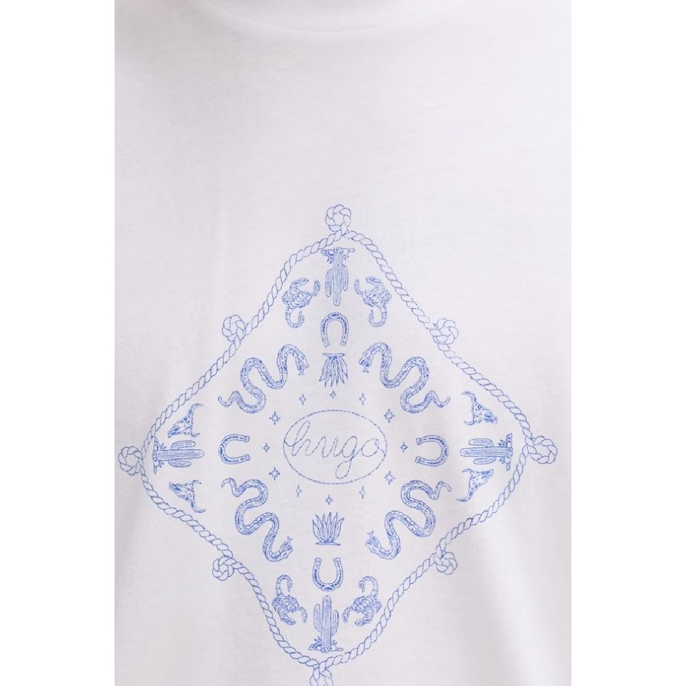 HUGO BOSS NERBERRI JERSEY T-SHIRT ΜΠΛΟΥΖΑ ΑΝΔΡΙΚΗ WHITE