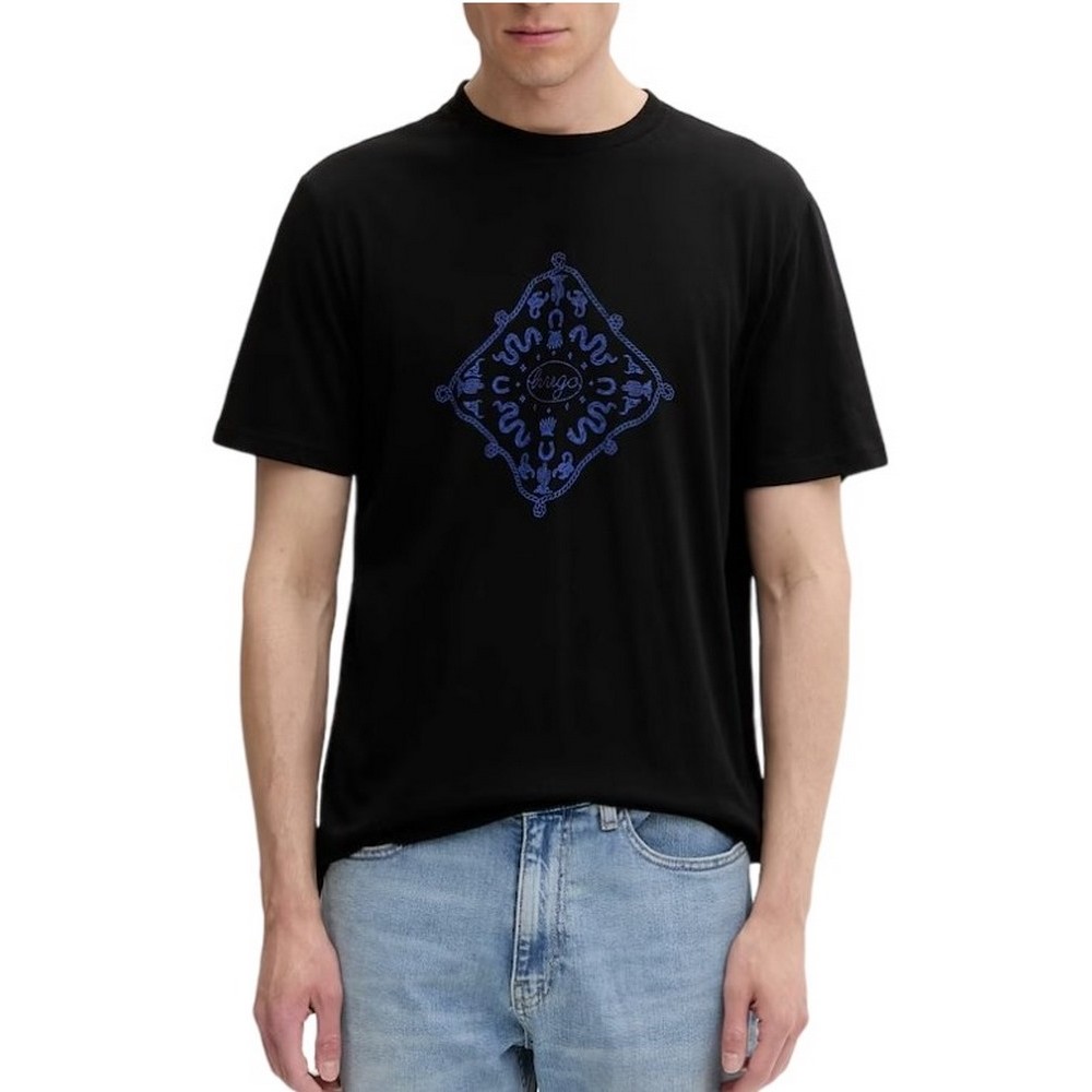 HUGO BOSS NERBERRI JERSEY T-SHIRT ΜΠΛΟΥΖΑ ΑΝΔΡΙΚΗ BLACK