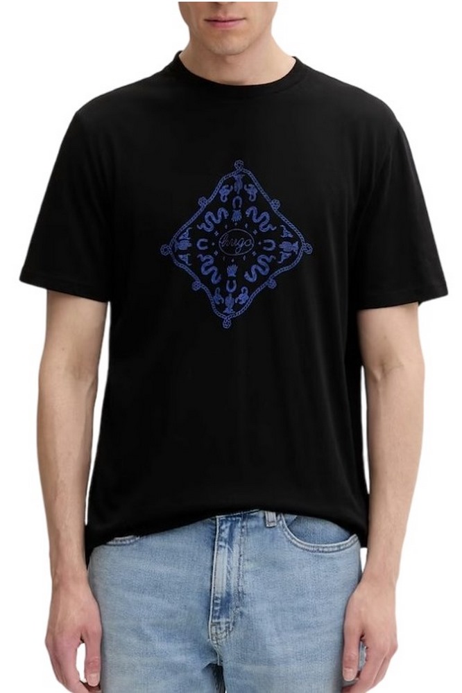 HUGO BOSS NERBERRI JERSEY T-SHIRT ΜΠΛΟΥΖΑ ΑΝΔΡΙΚΗ BLACK