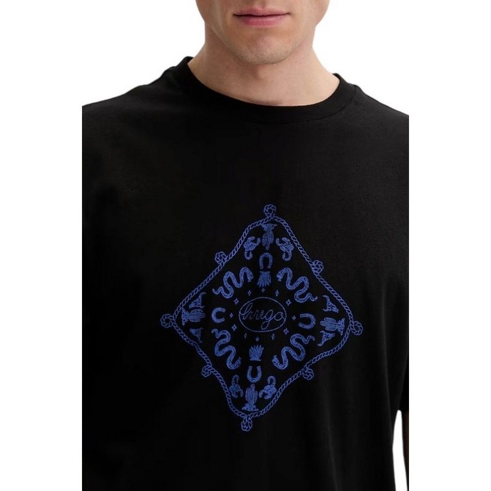 HUGO BOSS NERBERRI JERSEY T-SHIRT ΜΠΛΟΥΖΑ ΑΝΔΡΙΚΗ BLACK