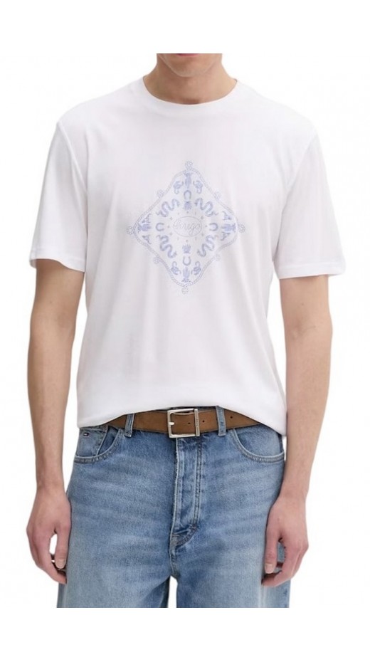 HUGO BOSS NERBERRI JERSEY T-SHIRT ΜΠΛΟΥΖΑ ΑΝΔΡΙΚΗ WHITE