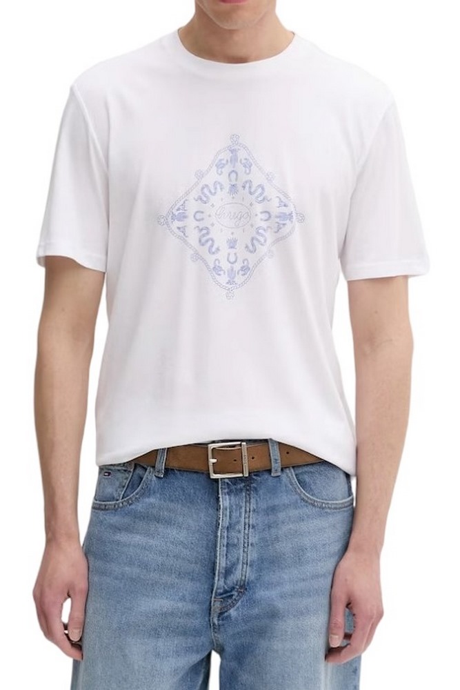 HUGO BOSS NERBERRI JERSEY T-SHIRT ΜΠΛΟΥΖΑ ΑΝΔΡΙΚΗ WHITE
