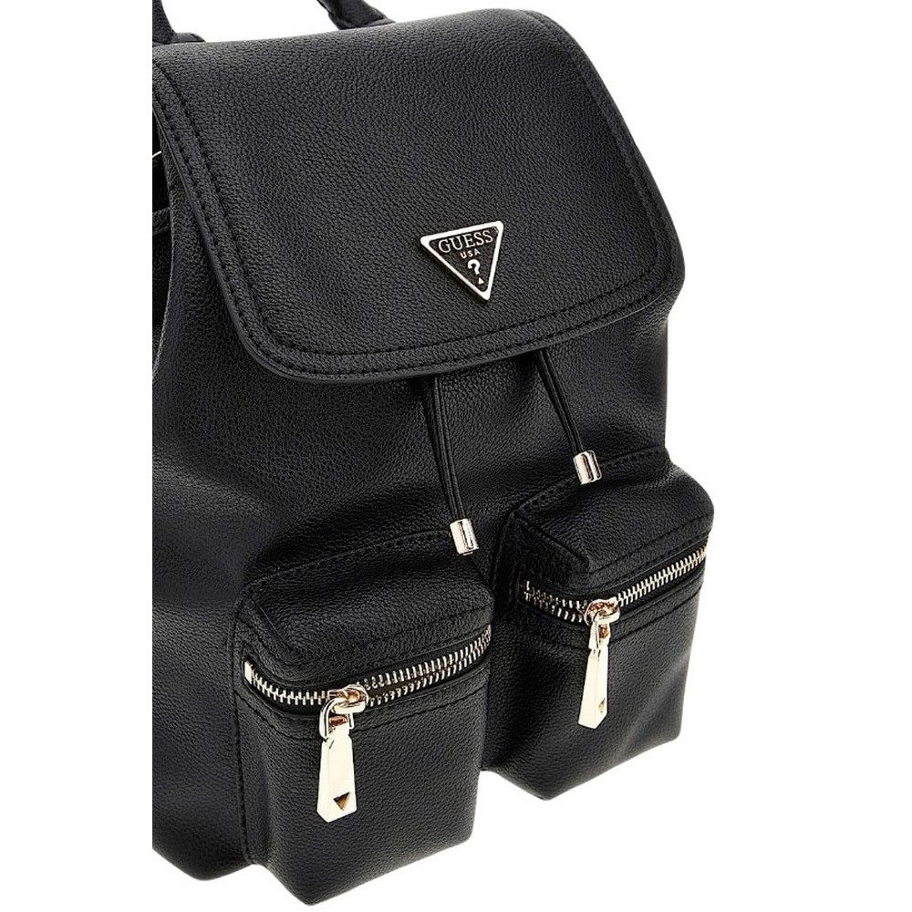 GUESS MANHATTAN II FLAP BACKPACK ΤΣΑΝΤΑ ΓΥΝΑΙΚΕΙΑ BLACK