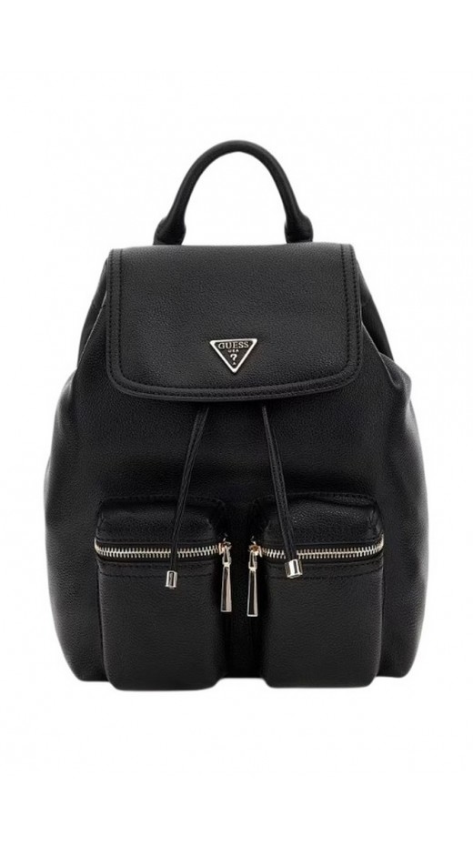 GUESS MANHATTAN II FLAP BACKPACK ΤΣΑΝΤΑ ΓΥΝΑΙΚΕΙΑ BLACK