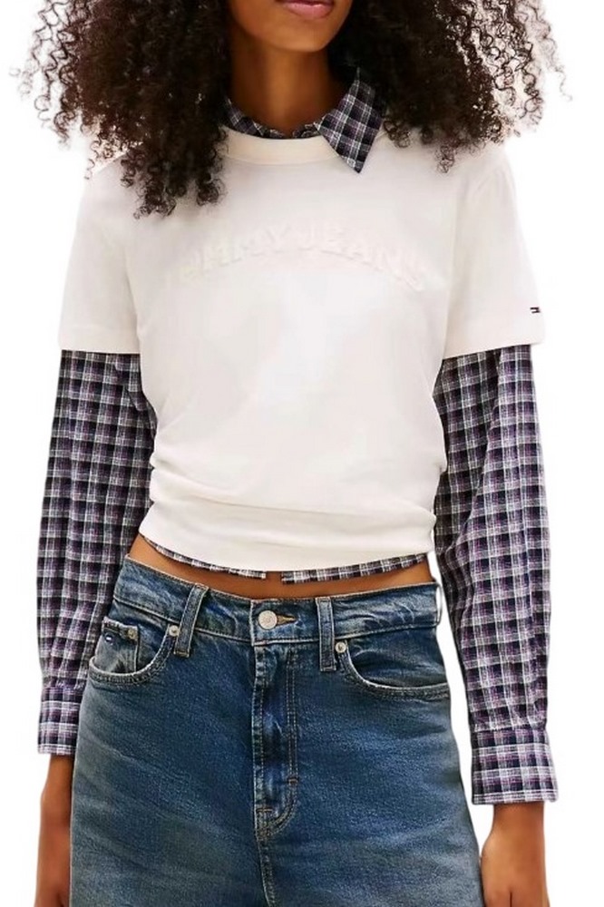 TOMMY JEANS REG GMD VARSITY TEE T-SHIRT  ΜΠΛΟΥΖΑ ΓΥΝΑΙΚΕΙΑ OFF WHITE