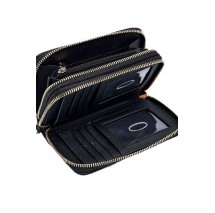 GUESS NADIRA SLG MEDIUM DOUBLE ZIP ΠΟΡΤΟΦΟΛΙ ΓΥΝΑΙΚΕΙΟ BLACK