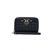 GUESS NADIRA SLG MEDIUM DOUBLE ZIP ΠΟΡΤΟΦΟΛΙ ΓΥΝΑΙΚΕΙΟ BLACK