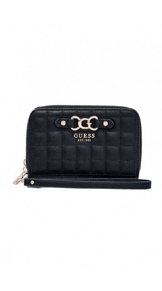 GUESS NADIRA SLG MEDIUM DOUBLE ZIP ΠΟΡΤΟΦΟΛΙ ΓΥΝΑΙΚΕΙΟ BLACK