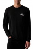 TOMMY JEANS SLIM SIGNATURE CHEST T-SHIRT ΜΠΛΟΥΖΑ ΜΑΚΡΥΜΑΝΙΚΗ ΑΝΔΡΙΚΗ BLACK