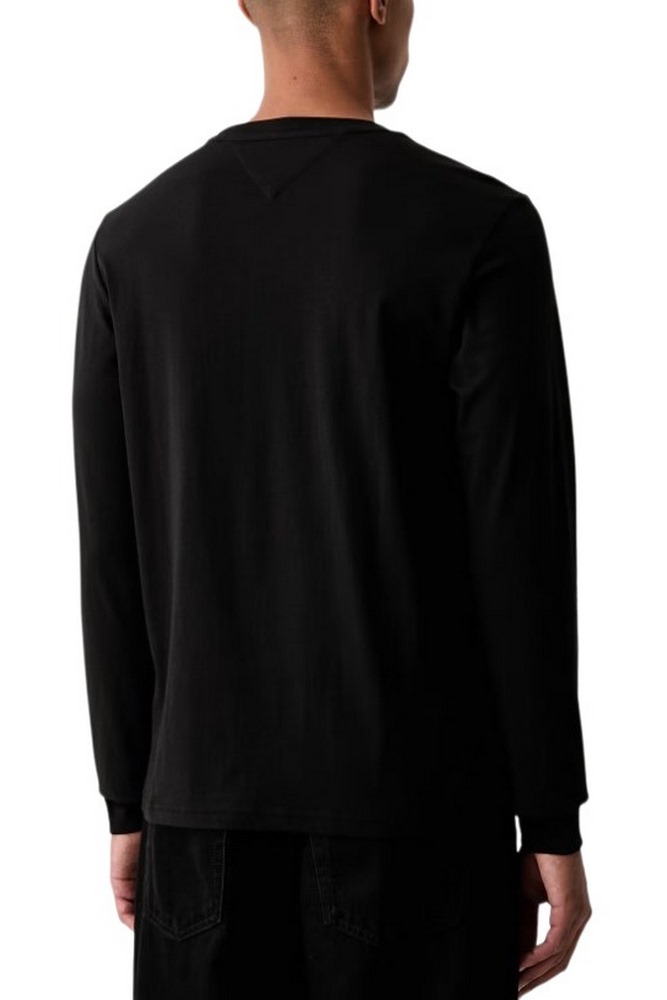 TOMMY JEANS SLIM SIGNATURE CHEST T-SHIRT ΜΠΛΟΥΖΑ ΜΑΚΡΥΜΑΝΙΚΗ ΑΝΔΡΙΚΗ BLACK