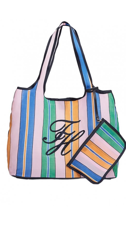 TOMMY HILFIGER SUMMER TOTE MESH ΤΣΑΝΤΑ ΓΥΝΑΙΚΕΙΑ MULTI