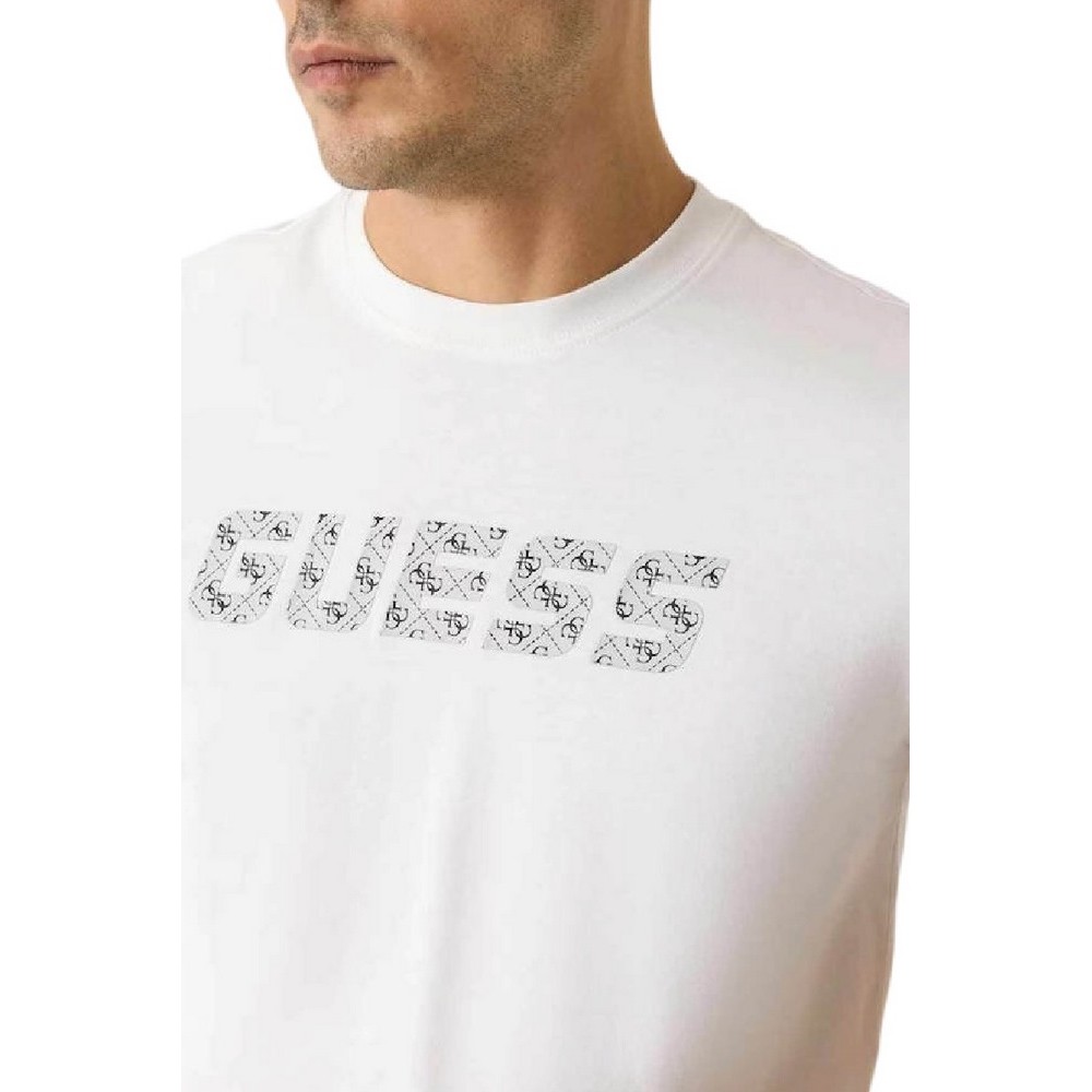 GUESS MASKA CN T-SHIRT ΜΠΛΟΥΖΑ ΑΝΔΡΙΚΗ WHITE