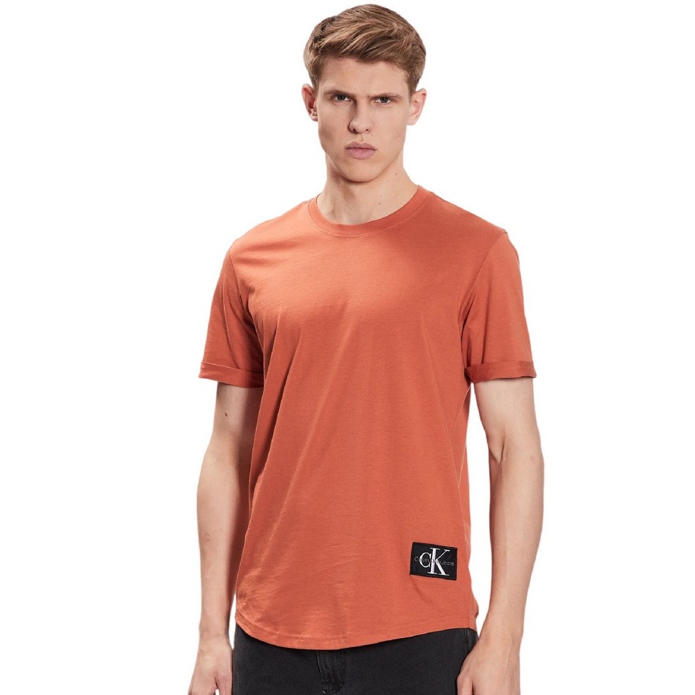 CALVIN KLEIN JEANS BADGE ROUND T-SHIRT ΑΝΔΡΙΚΟ ORANGE