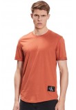 CALVIN KLEIN JEANS BADGE ROUND T-SHIRT ΑΝΔΡΙΚΟ ORANGE