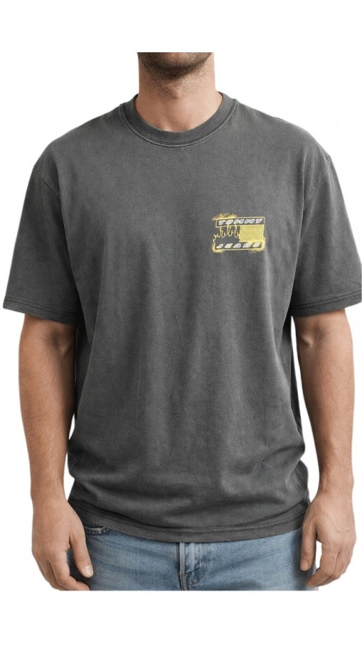 TOMMY JEANS 90S BUBBLE FLAG T-SHIRT ΜΠΛΟΥΖΑ ΑΝΔΡΙΚΗ WASHED BLACK