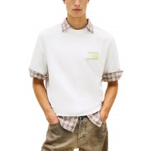 TOMMY JEANS 90S BUBBLE FLAG T-SHIRT ΜΠΛΟΥΖΑ ΑΝΔΡΙΚΗ ECRU