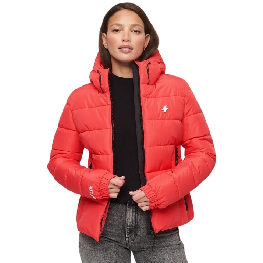 SUPERDRY HOODED SPIRIT SPORTS PUFFER ΜΠΟΥΦΑΝ ΓΥΝΑΙΚΕΙΟ RED