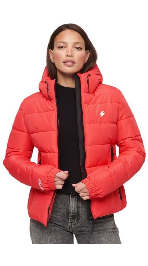 SUPERDRY HOODED SPIRIT SPORTS PUFFER ΜΠΟΥΦΑΝ ΓΥΝΑΙΚΕΙΟ RED