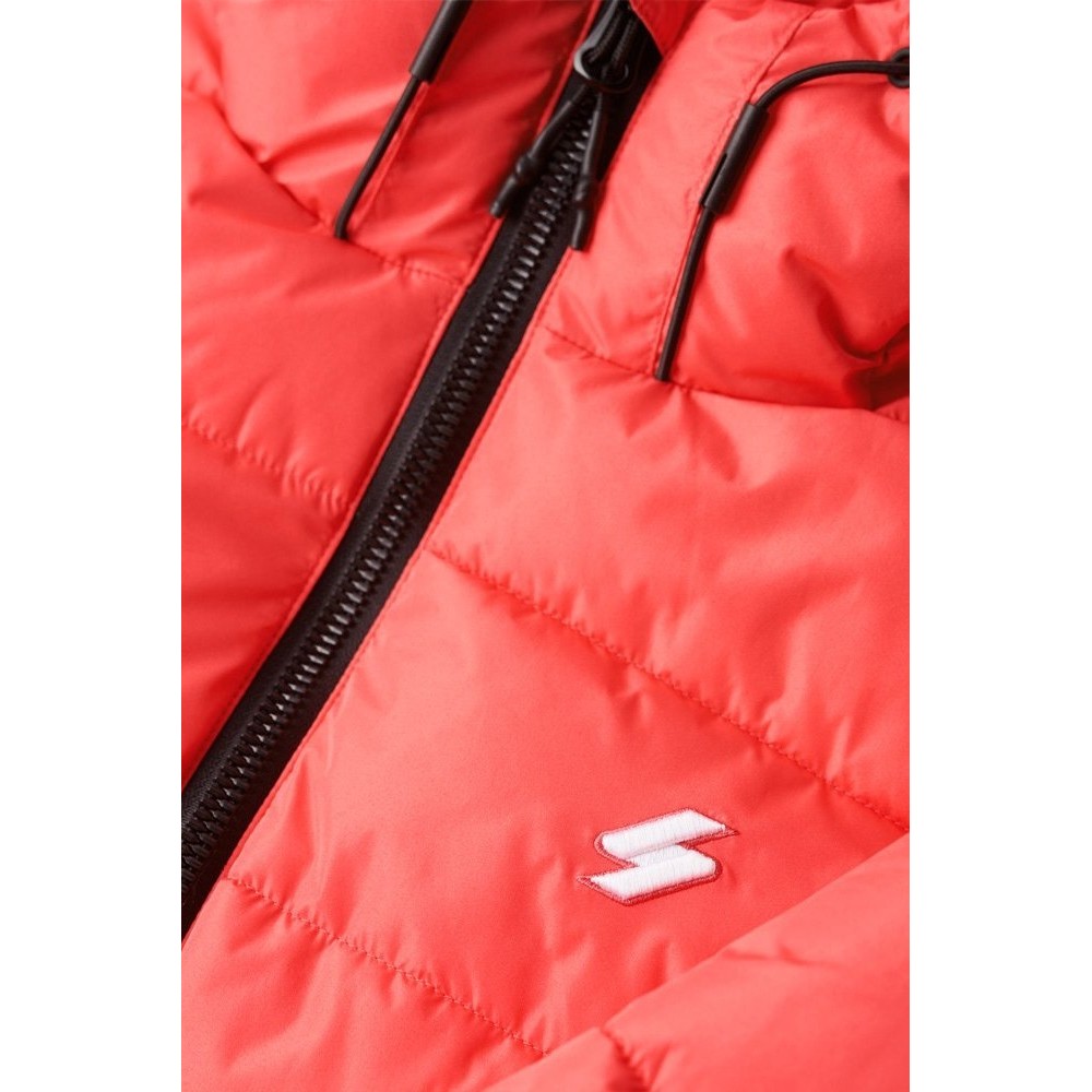 SUPERDRY HOODED SPIRIT SPORTS PUFFER ΜΠΟΥΦΑΝ ΓΥΝΑΙΚΕΙΟ RED