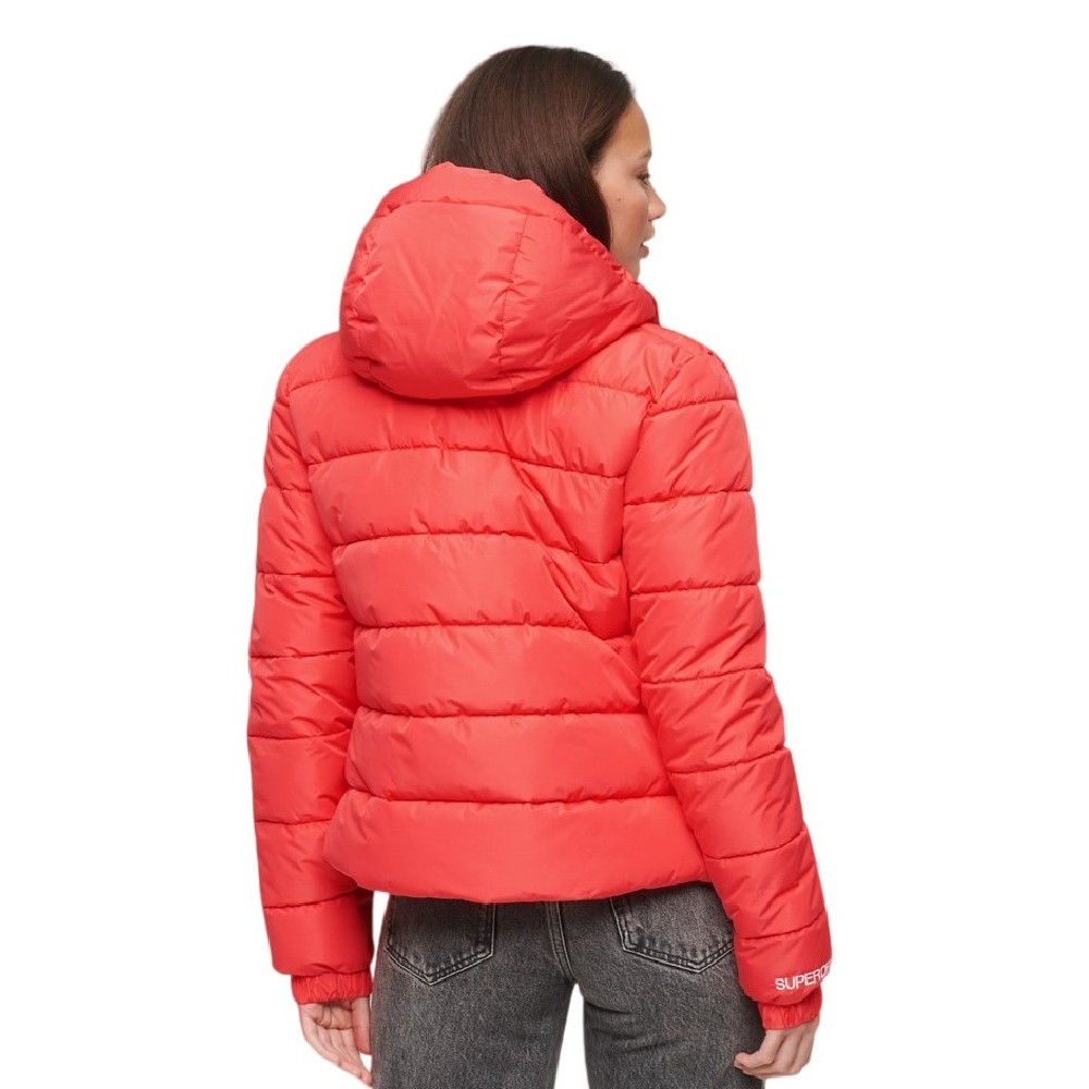 SUPERDRY HOODED SPIRIT SPORTS PUFFER ΜΠΟΥΦΑΝ ΓΥΝΑΙΚΕΙΟ RED